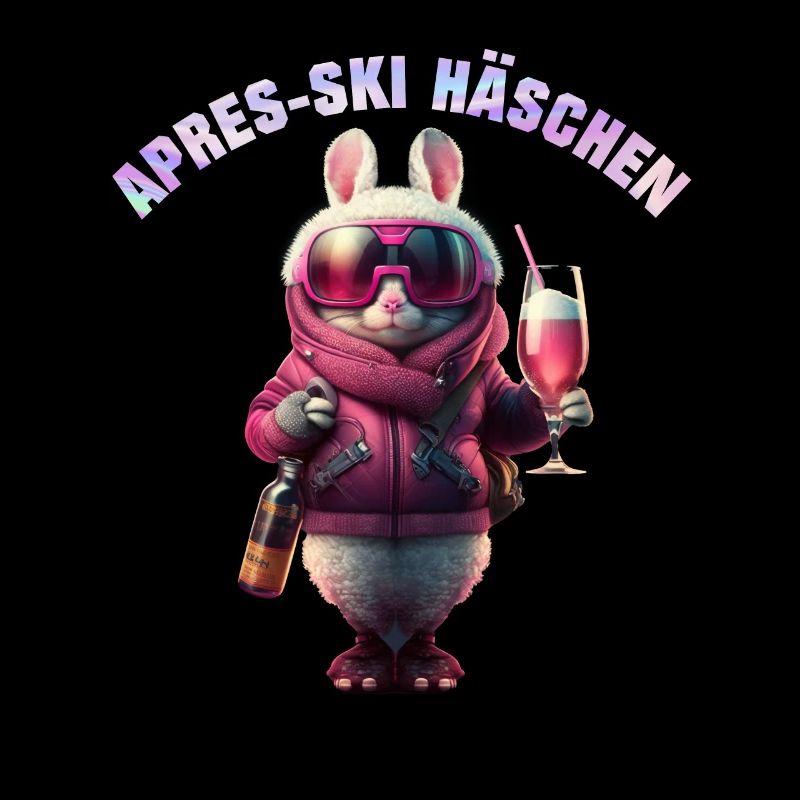 Apres-Ski Häschen Cool mit Cocktail Ski Party