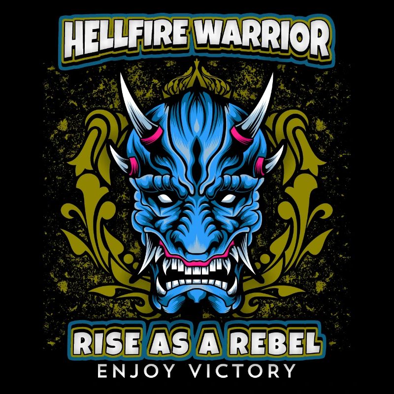 Teufel-Satan, Spruch Hellfire Warrior, Comic-Stil