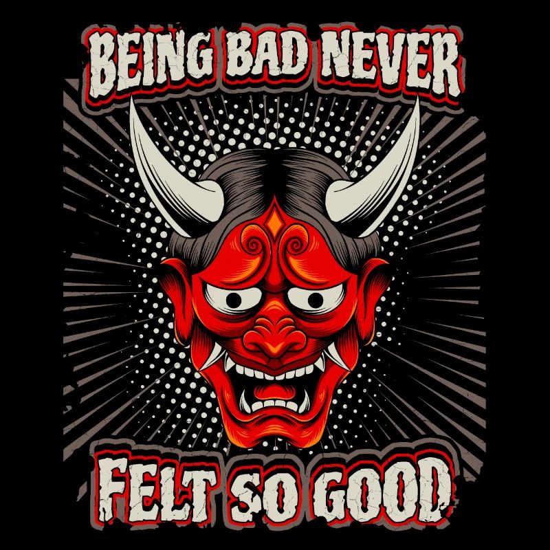 Funny Devil Saying, Devil's Mask, Comic Style
