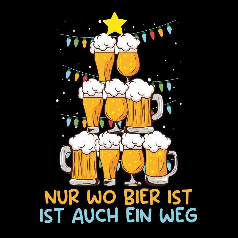 Bierbaum Weihnachten Biertrinker Tannenbaum