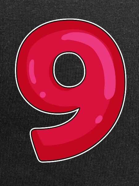 NINE - 9 - Digit red