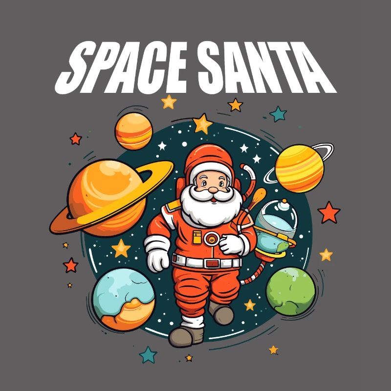 Père Noël de l’espace planète de l’espace drôle