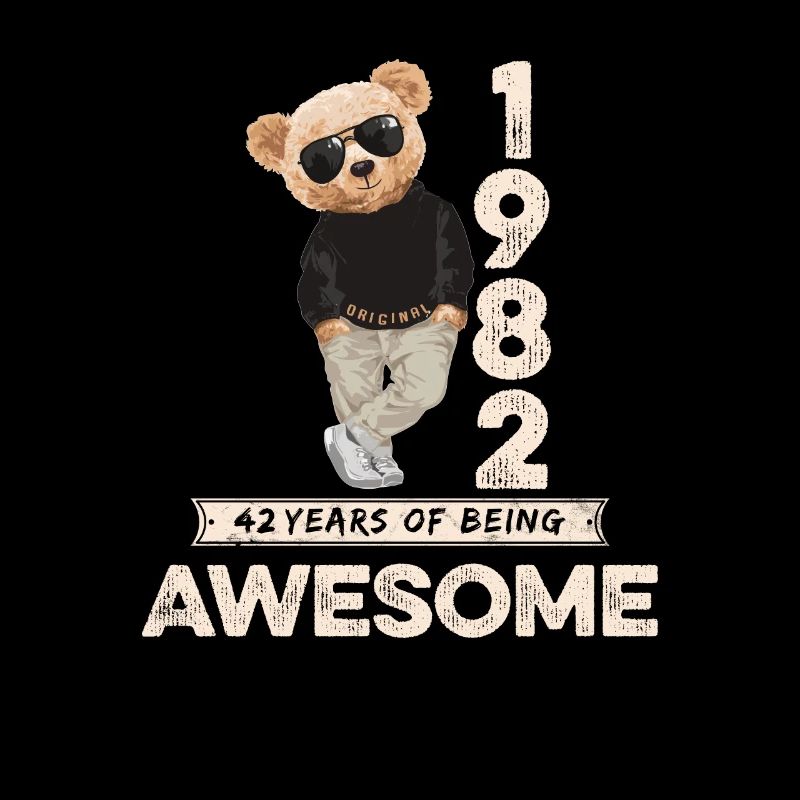 1982 Birthday Teddy Bear Being Awesome Orignal