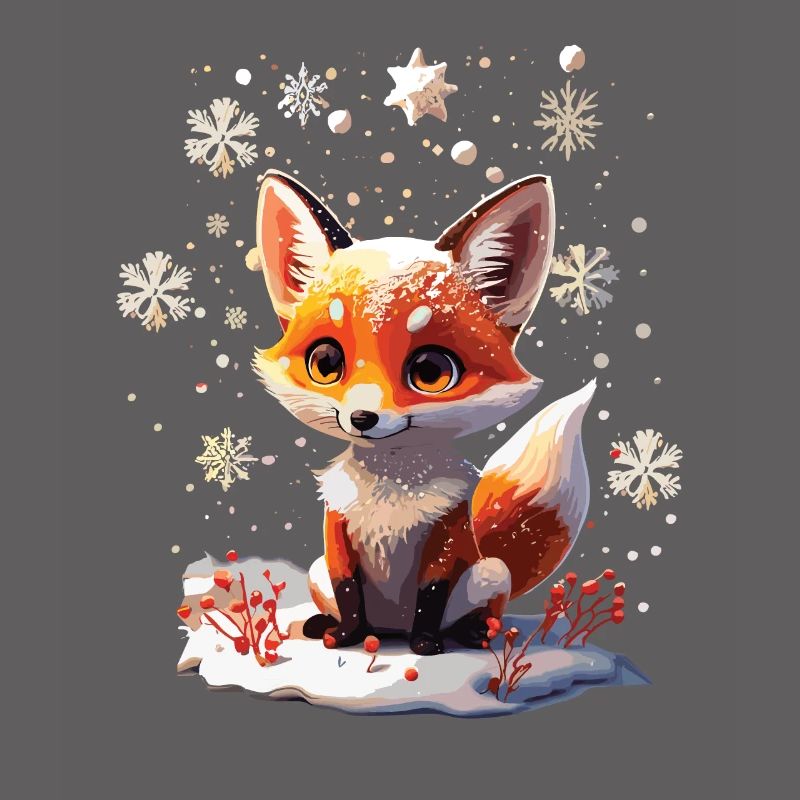 Cute Cute Fox in Winter Gift