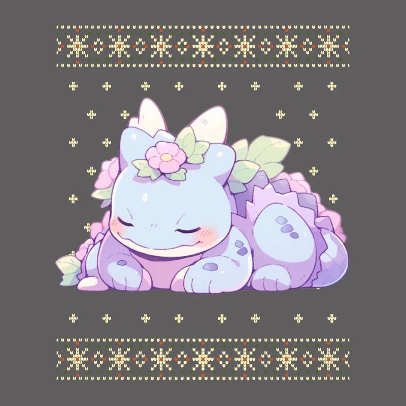 Dragon kawaii dans le style pull de Noël moche