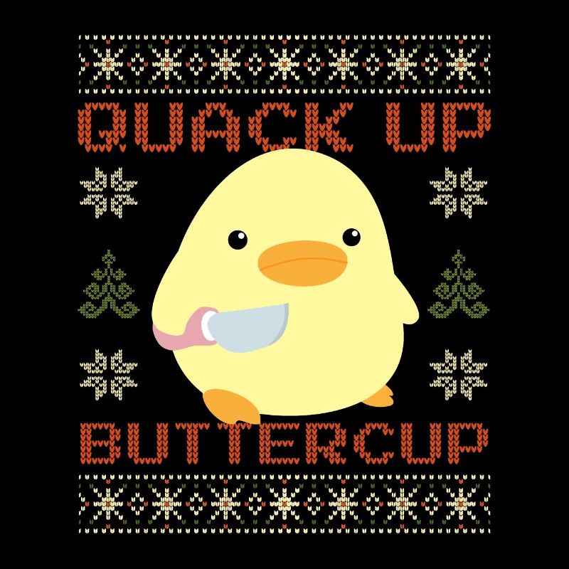 Ente mit Messer Meme - Quack Up Ugly Christmas