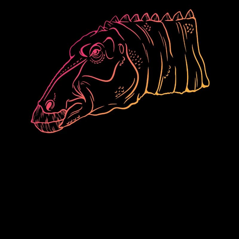 Neon Dino Geometry Art Gift