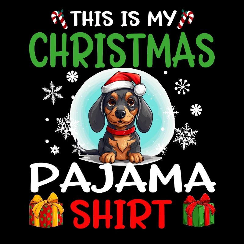 Teckel Doxie chien Noël pyjama joyeux Noël