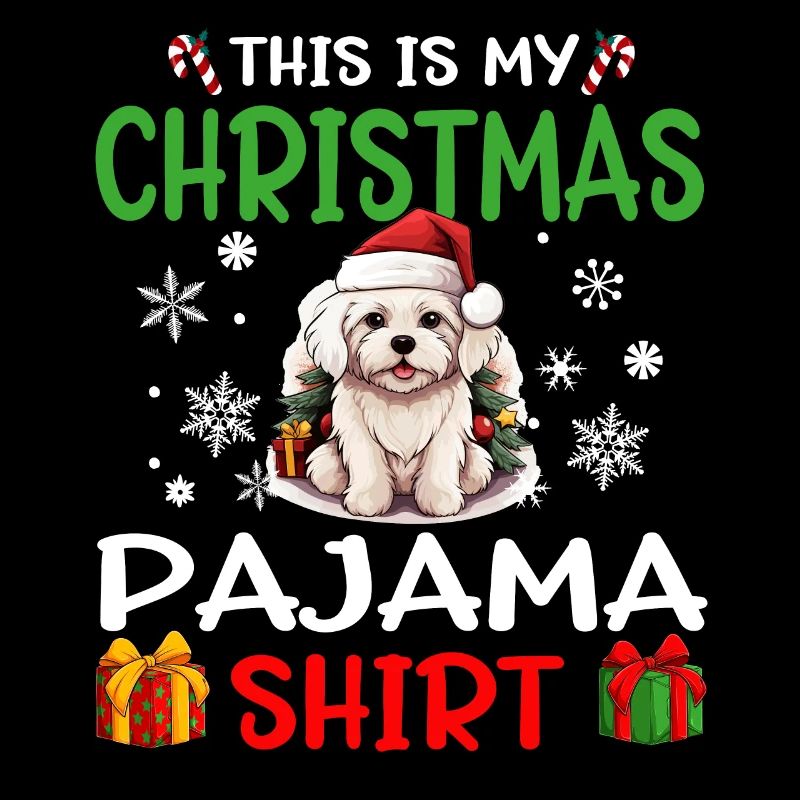 Pyjama de Noël pour chien maltais Joyeux Noël