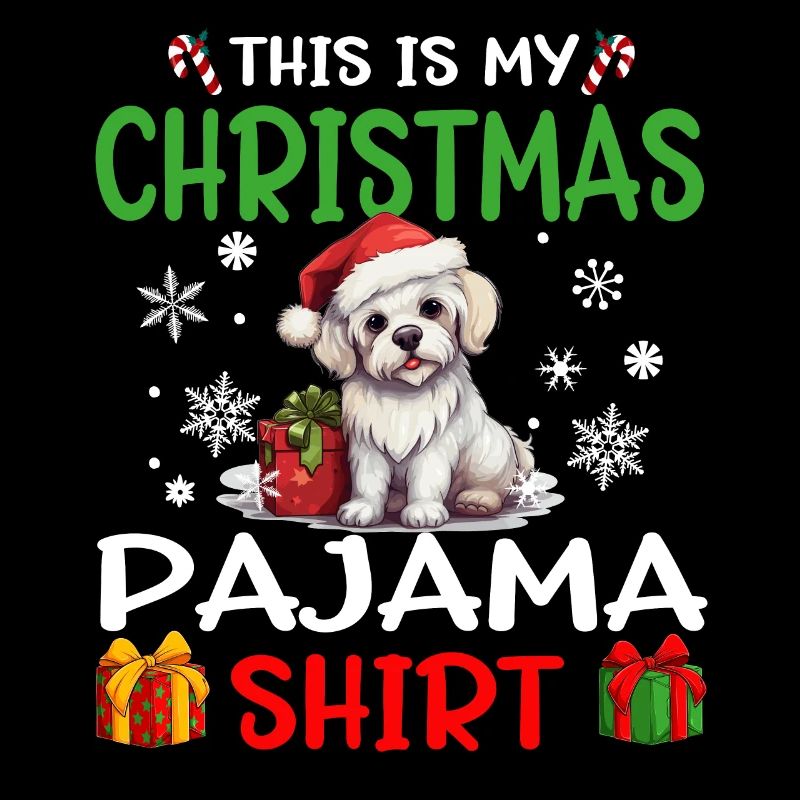 Pyjama de Noël pour chien maltais Joyeux Noël