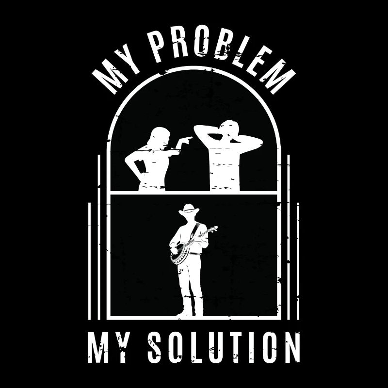 Banjo Player My Problem My Solution Pictogram Dad
