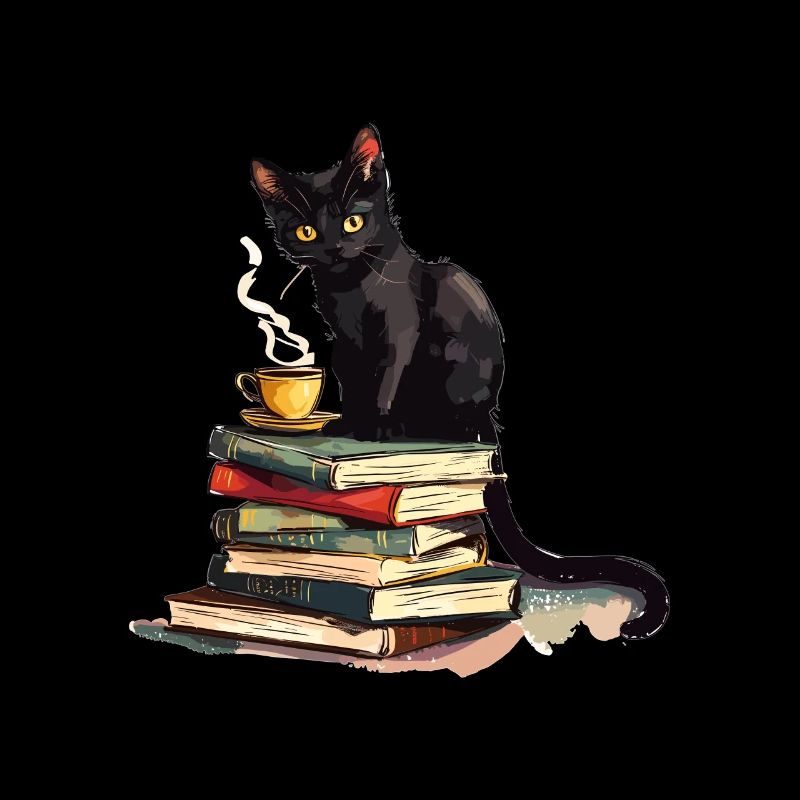 Chats Livres Thé Lecture - Mignon Drôle Graphique