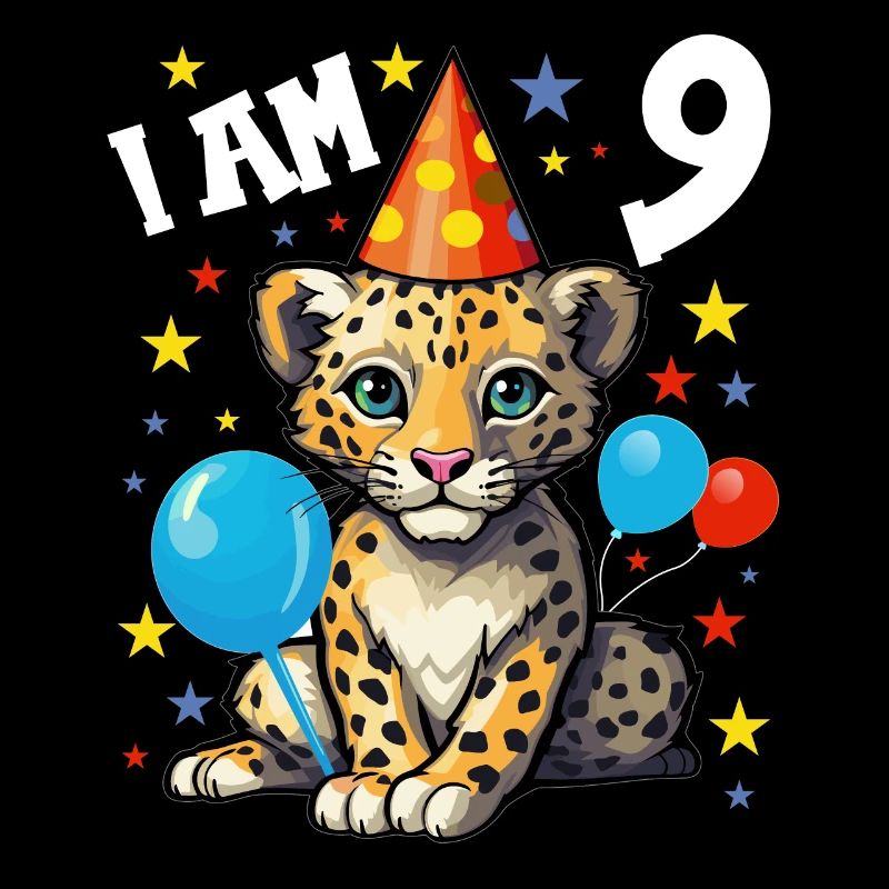 Ich bin 9 Jahre alt Leoparde Leopard 9. Geburtstag