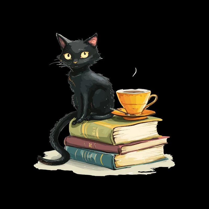 Chats Livres Thé Lecture - Mignon Drôle Graphique