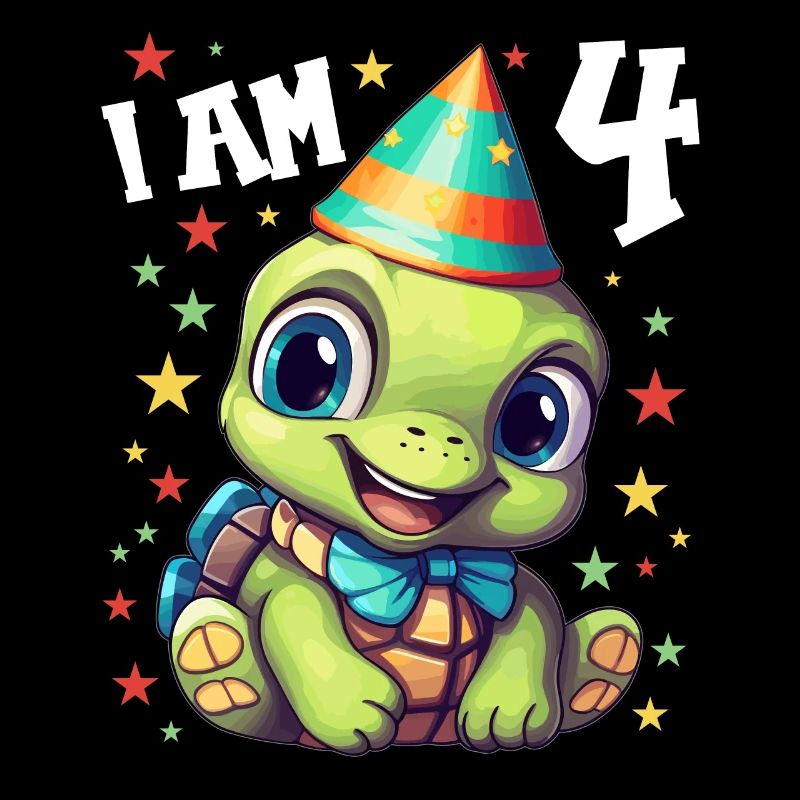 Ich bin 4 Schildkröten Schildkröte 4. Geburtstag