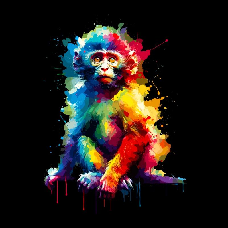 Bunte Splash Art Affe Liebhaber Affe Schimpanse