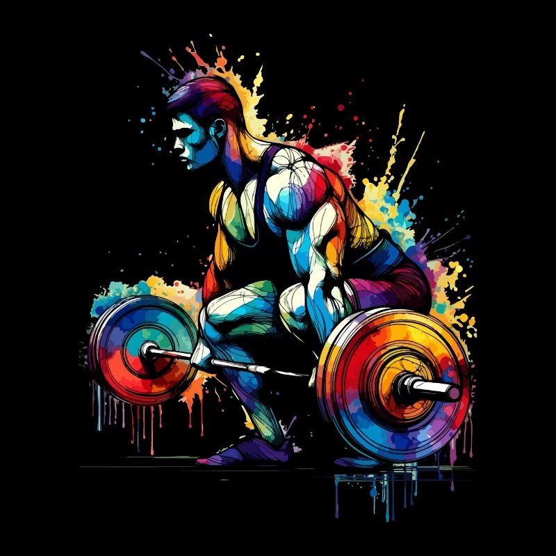 Bunte Splash Art Gewichtheber Gewichtheber Gewichte