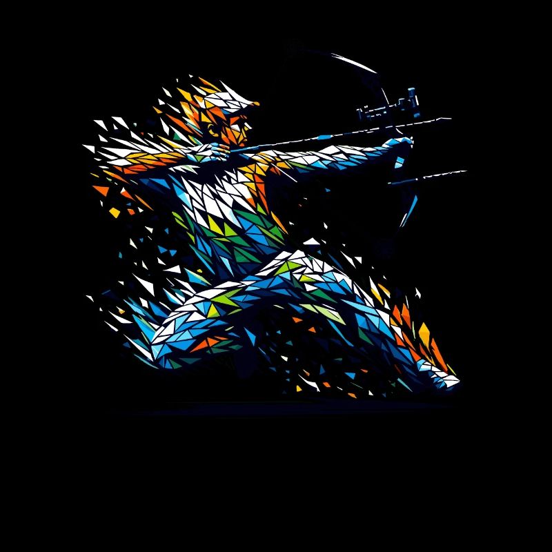 Polygon Art Archer Tir à l’arc Arc Et Flèche Archers
