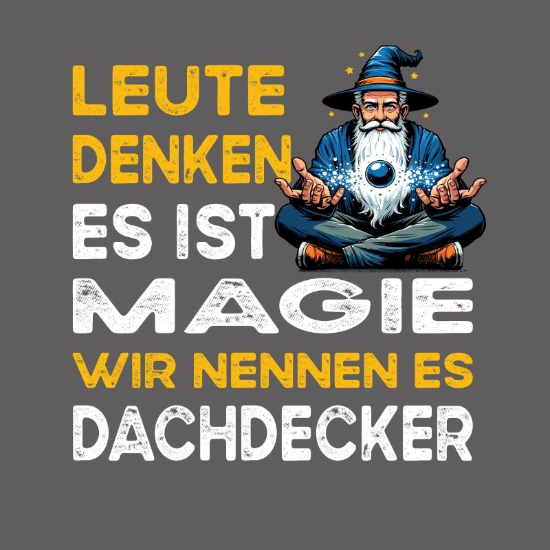 People Thinking Magic Roofer Construction Worker