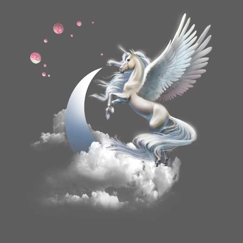 Einhorn oder Pegasus Fliegendes Pferd