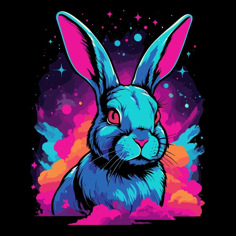 Nébuleuse de l’espace Galaxy Rabbit Lovers Vaporwave