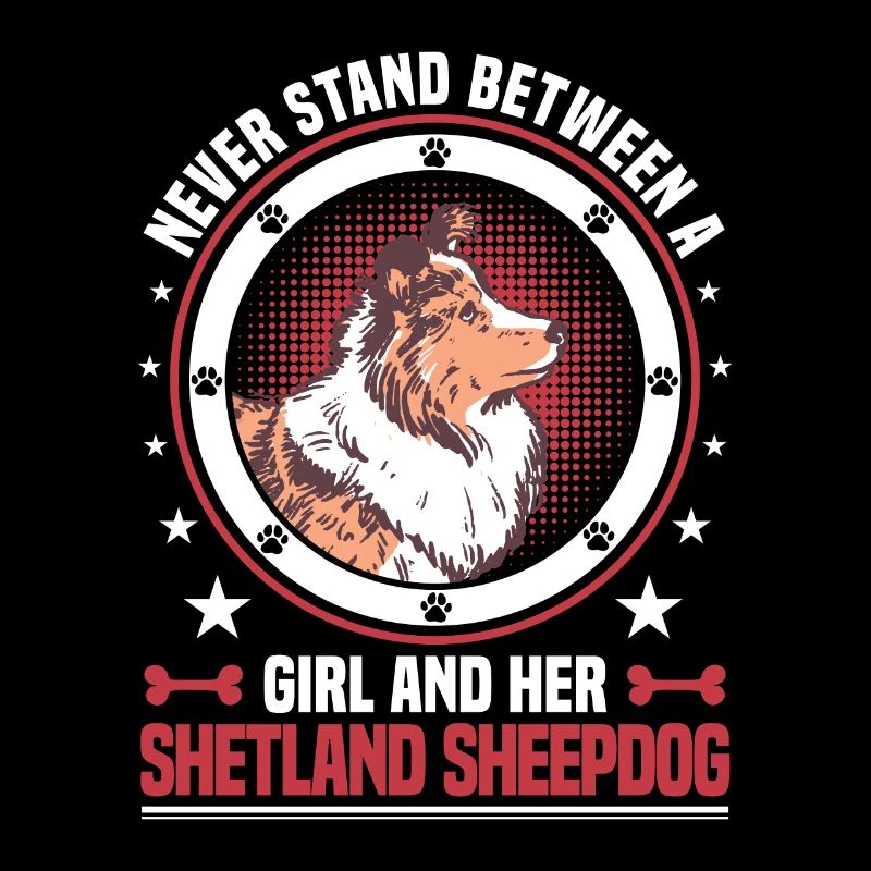 Fille et son chien de berger Sheltie Shetland
