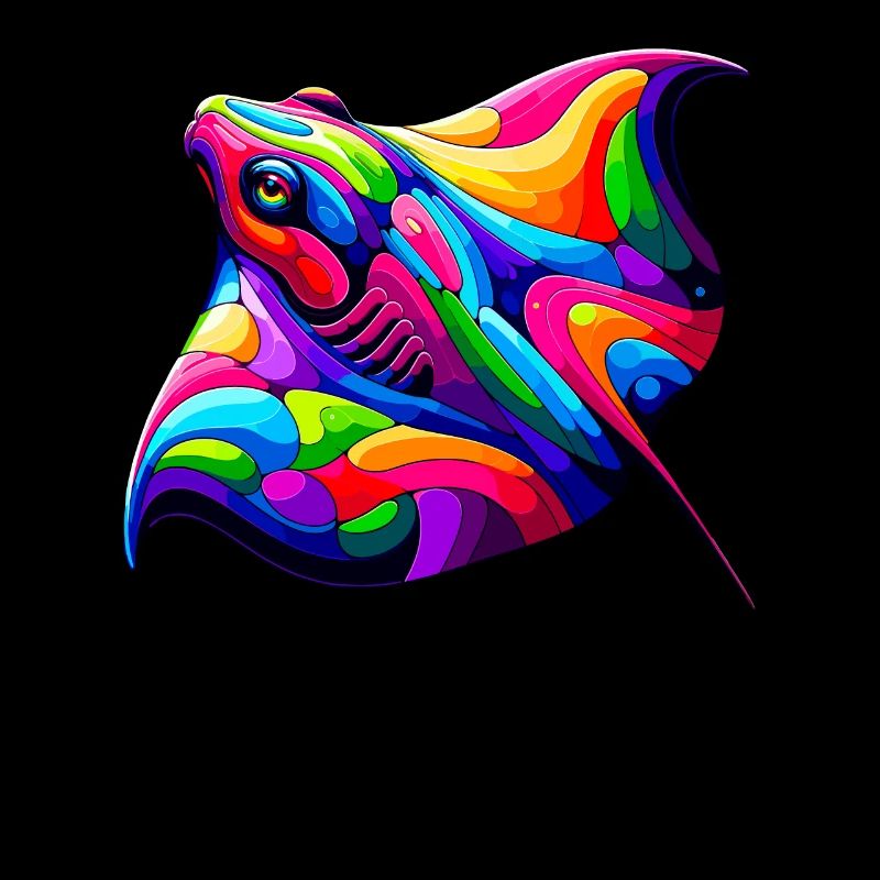 Colorful Pop Art Stingray Fish Stingrays