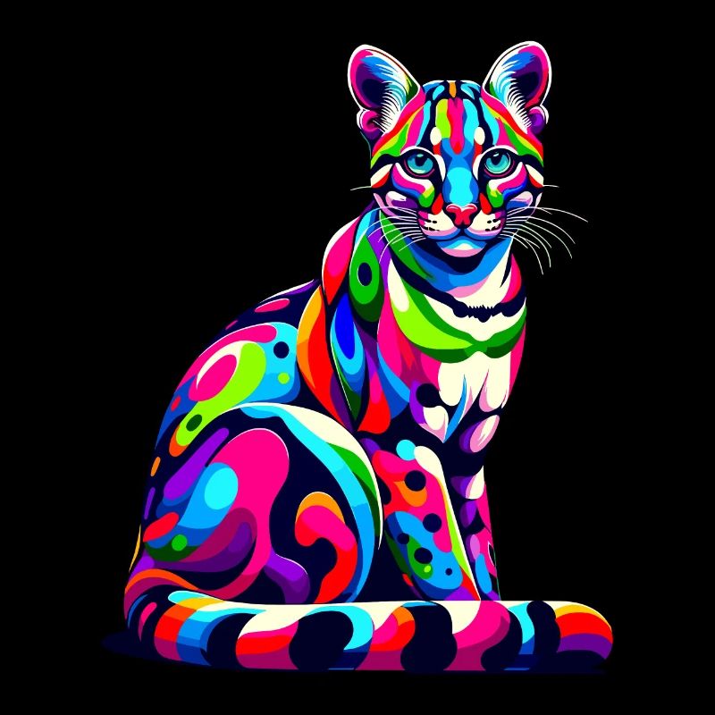 Pop Art coloré Ocelot Ocelots léopard nain