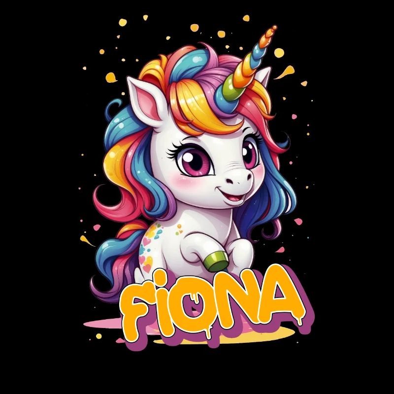 FIONA - Schöner Mädchen Name mit süßem Einhorn
