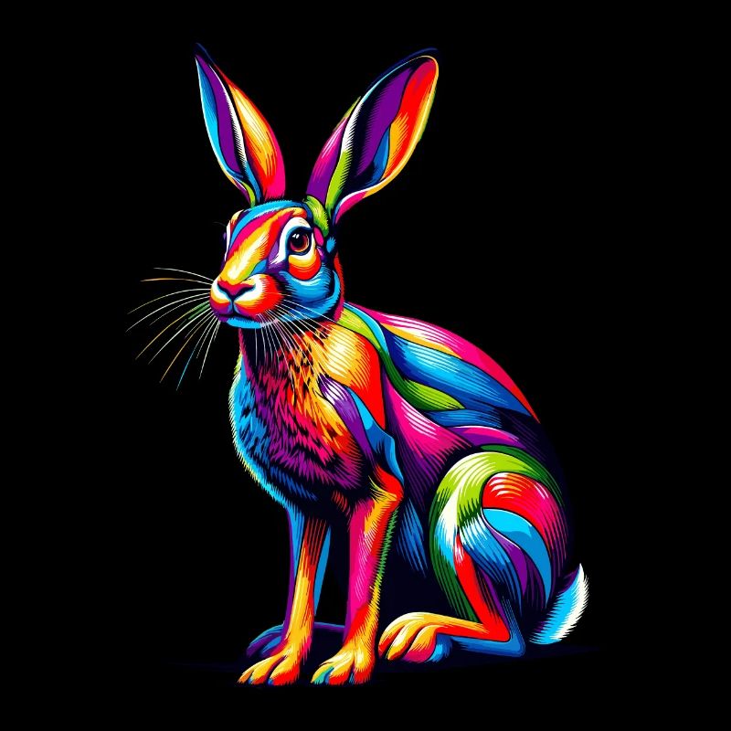 Coloré Pop Art Jackrabbit Jackrabbits