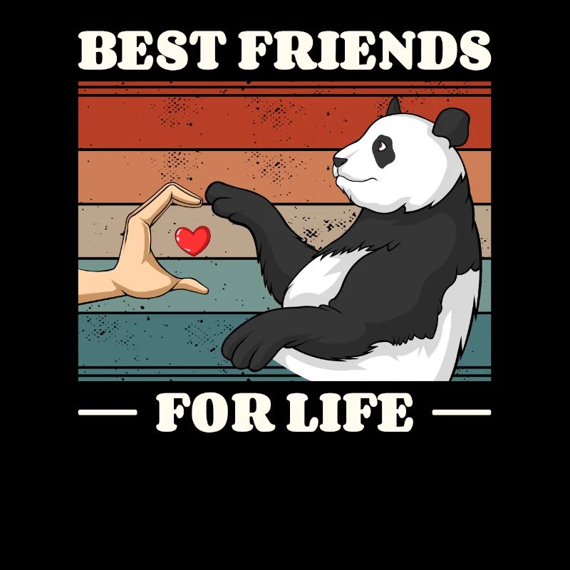 Retro Panda Bear Lover Friend Pandas