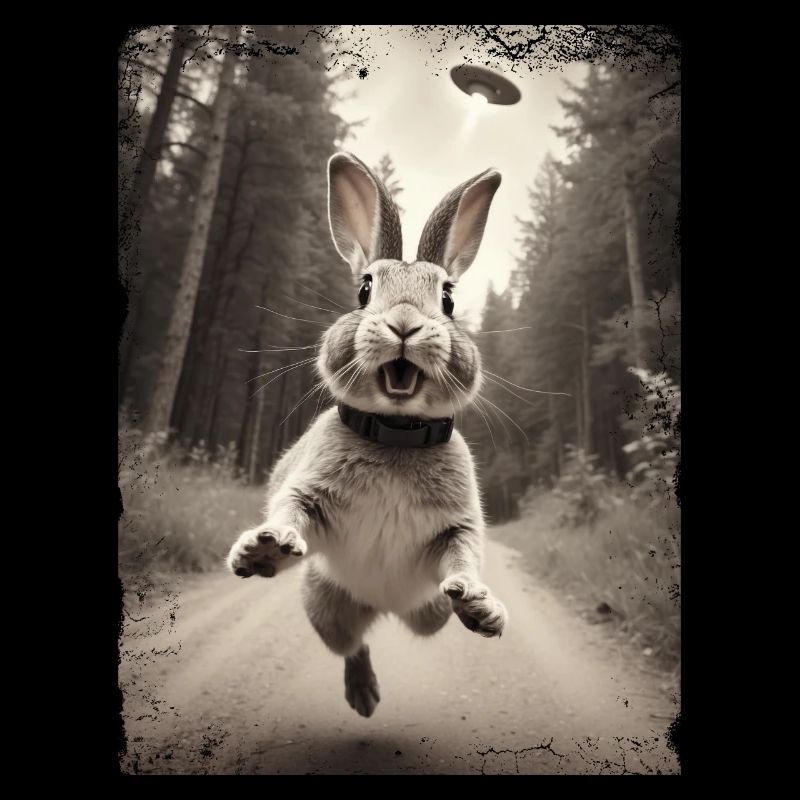 Lapin Drôle Selfie Vaisseau spatial extraterrestre