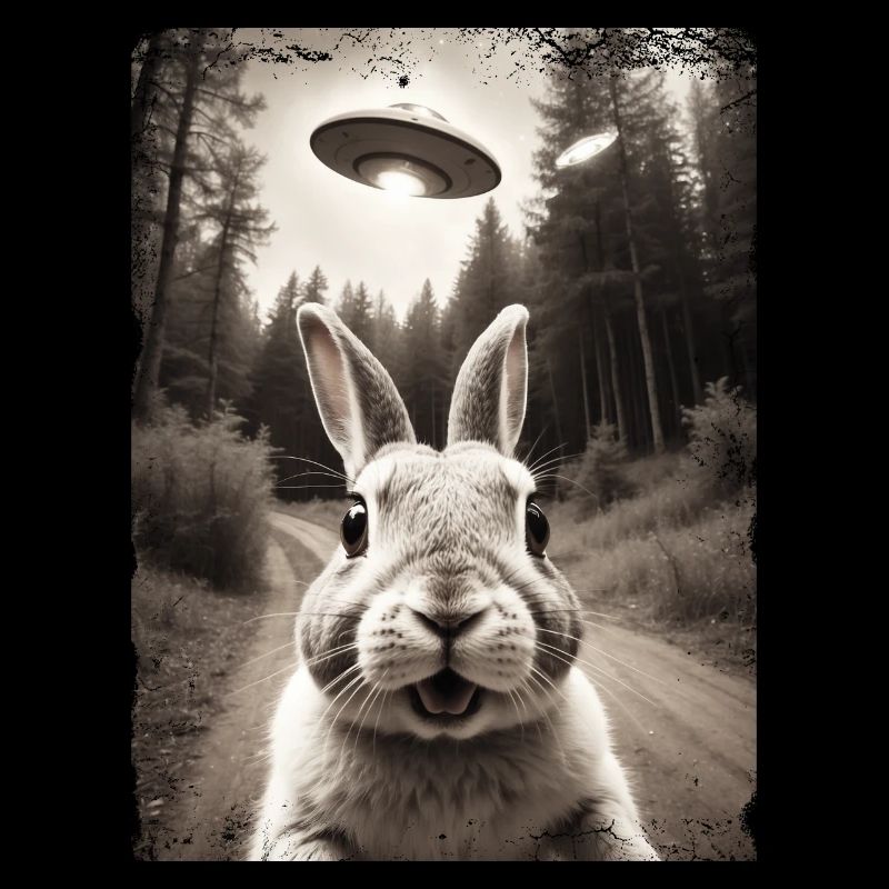 Lapin Drôle Selfie Vaisseau spatial extraterrestre