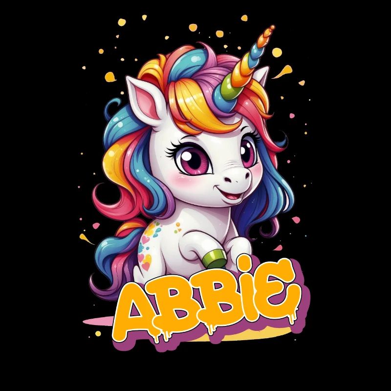 ABBIE - Schöner Mädchen Name mit süßem Einhorn