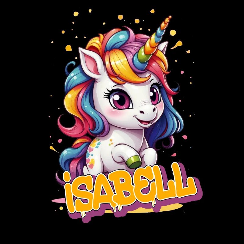ISABELL - Schöner Mädchen Name mit süßem Einhorn
