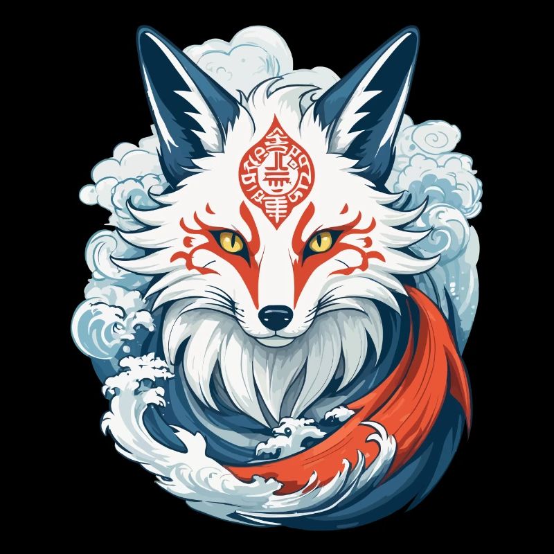 Japanese Kitsune Mask Anime Kawaii Fox Ghost