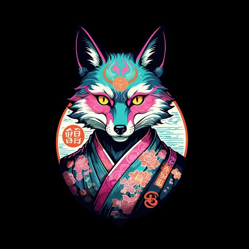 Japanese Kitsune Mask Anime Kawaii Fox Ghost