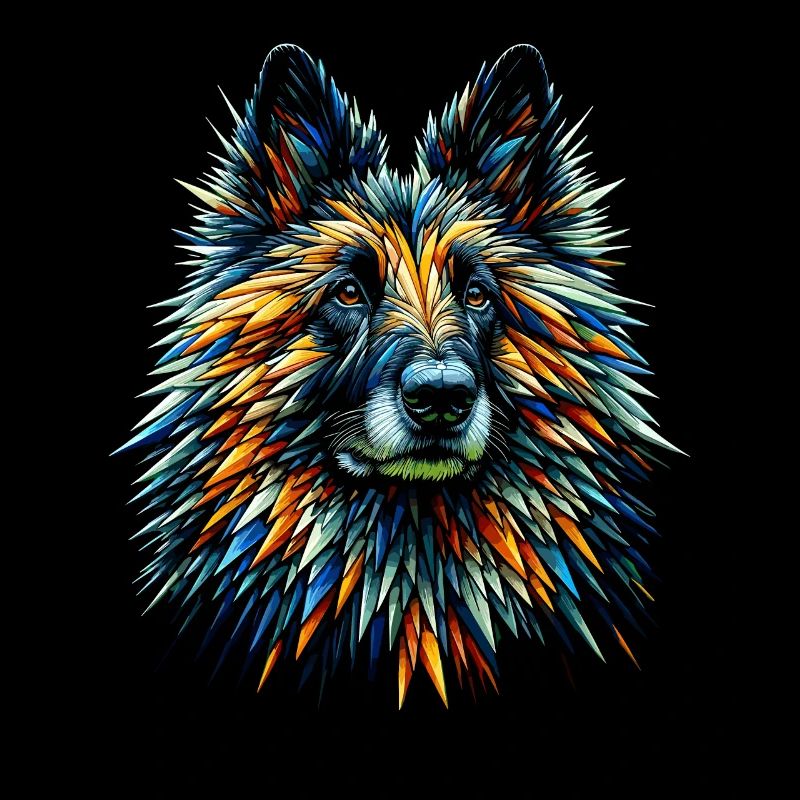 Polygon Art Belgian Sheepdog Groenendael Belgian