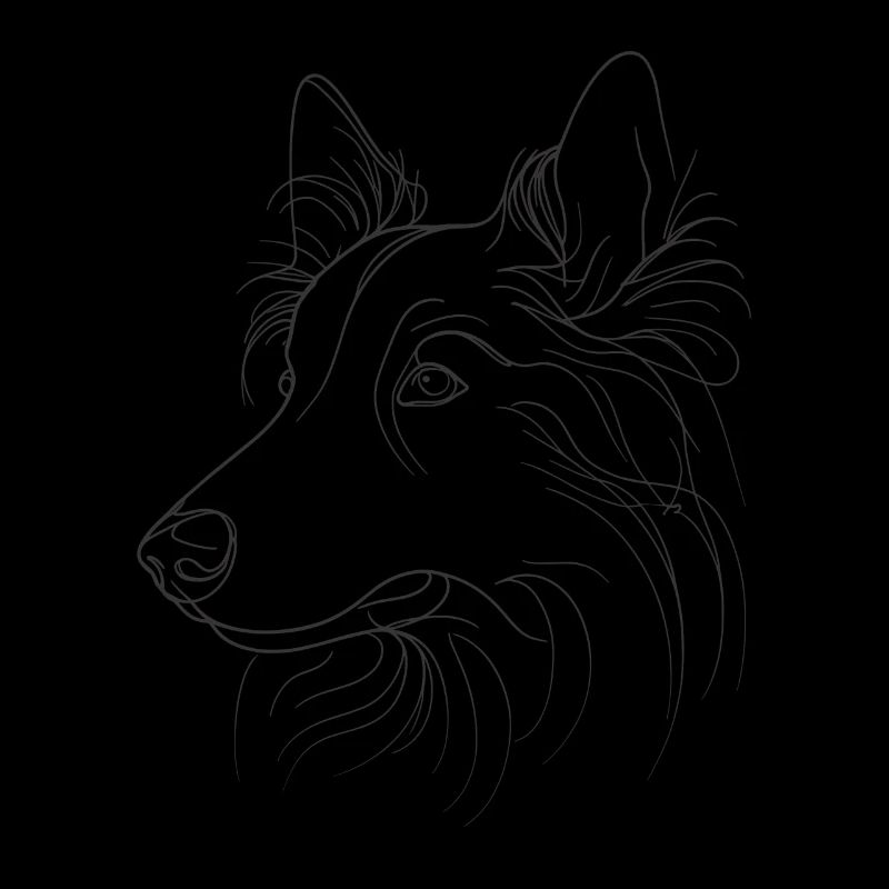 Line Art Belgian Sheepdog Groenendael Belgian