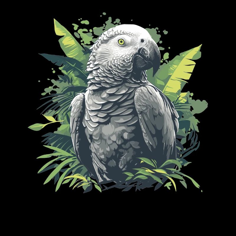 Perroquets gris d’Afrique