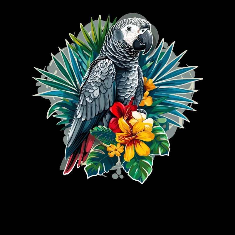 Perroquets gris d’Afrique