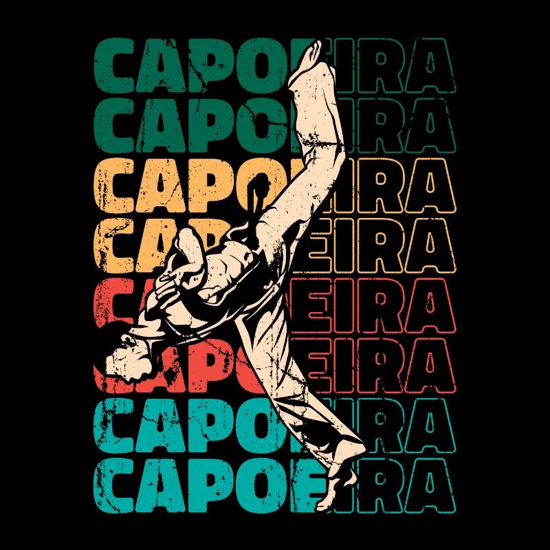 Texte Capoeira Rétro Ginga Capoeirista Danse