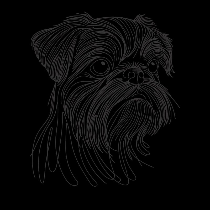Line Art Brussels Griffon Griffon Bruxellois