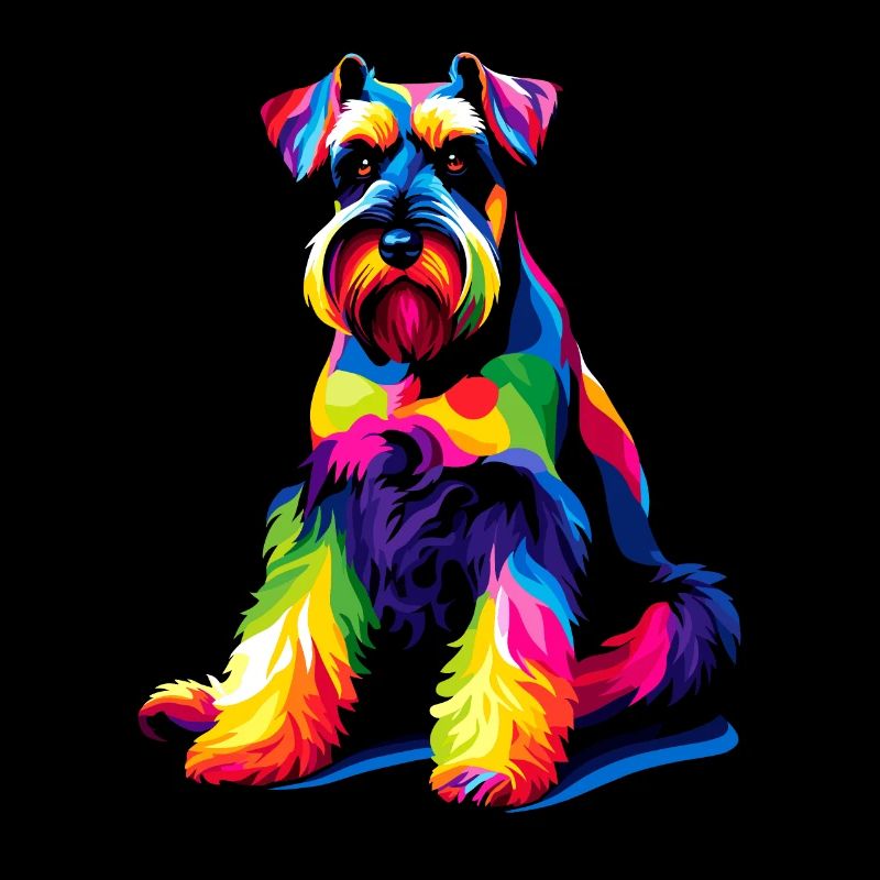 Schnauzer géant coloré Pop Art Schnauzers