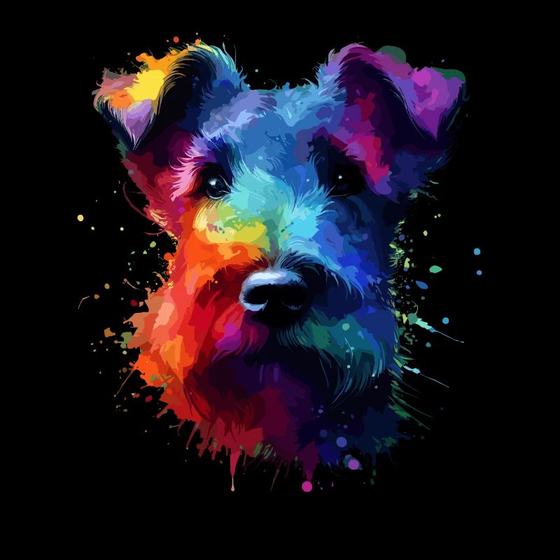 Coloré Splash Art Kerry Blue Terrier Terriers