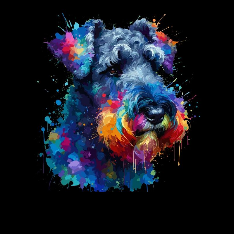 Coloré Splash Art Kerry Blue Terrier Terriers