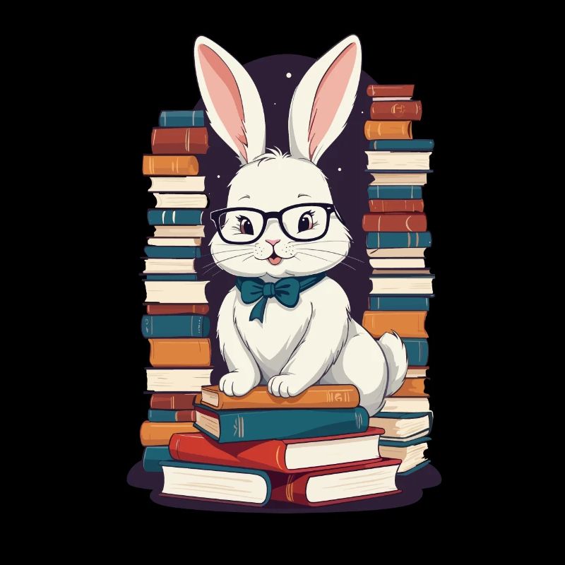 Lapin de lecture Passionné de livres