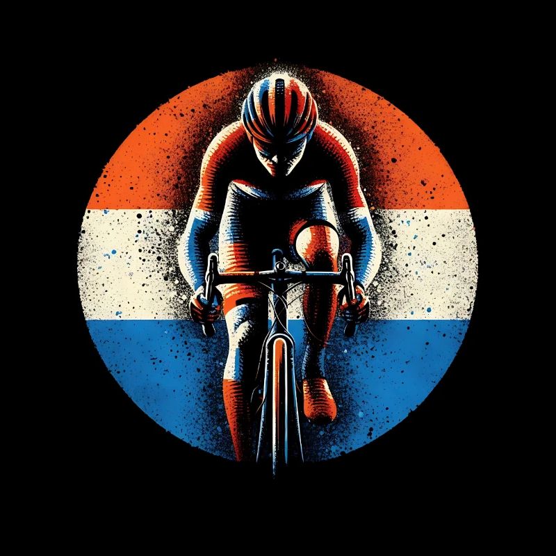Conception de maillot de cyclisme néerlandais NL drapeau cycliste