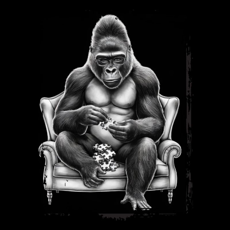 Gorilla spielt Puzzle Geschenk