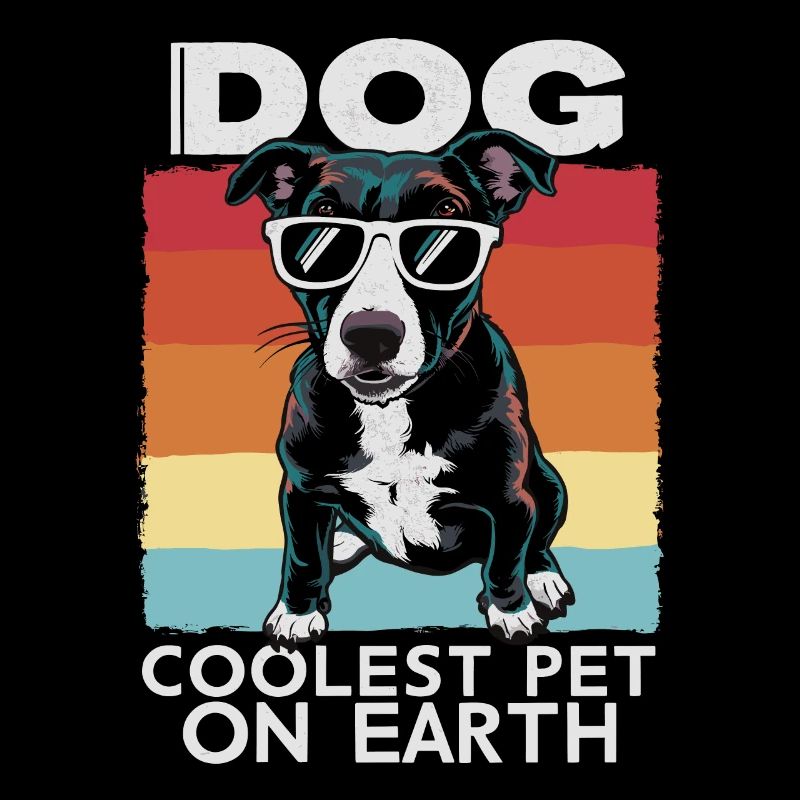 Chien Le Plus Cool Pet Sur Terre Lunettes De Soleil Rétro Drôle